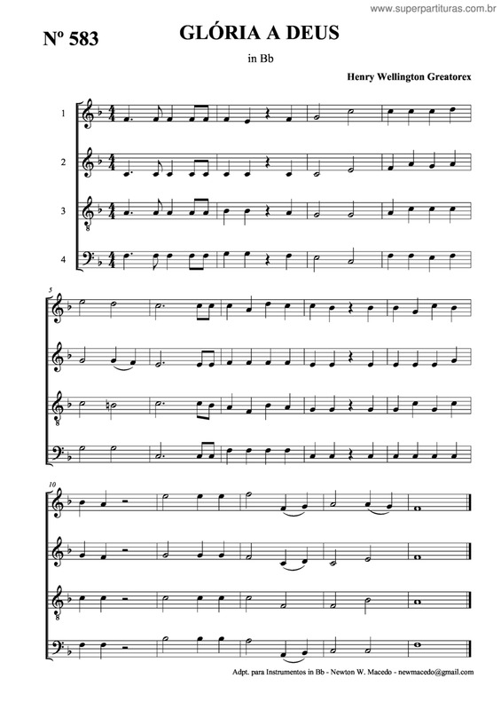 Partitura da música Glória A Deus v.3