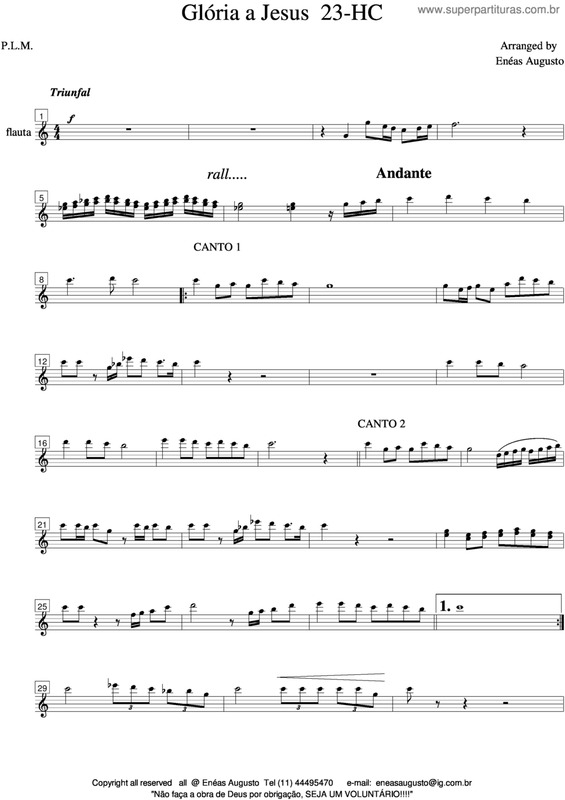Partitura da música Glória A Jesus - 23 HC v.21