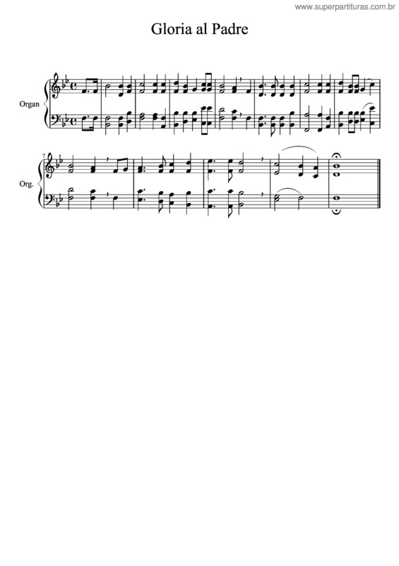 Partitura da música Gloria Al Padre