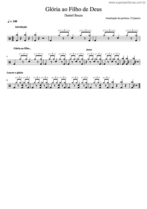 Partitura da música Glória Ao Filho De Deus