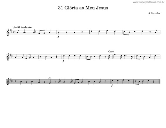 Partitura da música Glória Ao Meu Jesus v.3