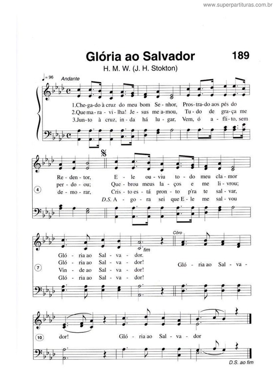 Partitura da música Glória Ao Salvador v.2