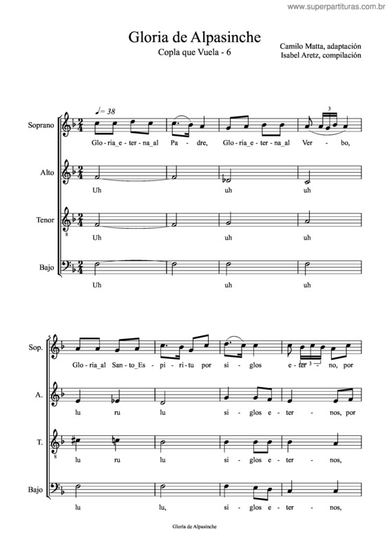 Partitura da música Gloria De Alpasinche