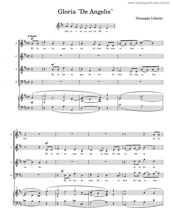 Partitura da música Gloria De Angelis – Giuseppe Liberto
