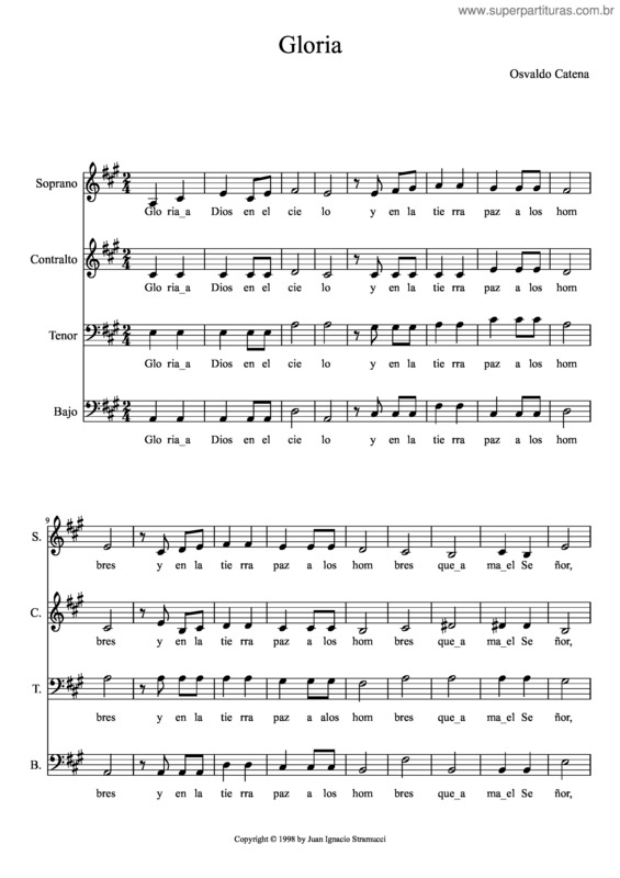 Partitura da música Gloria De Catena