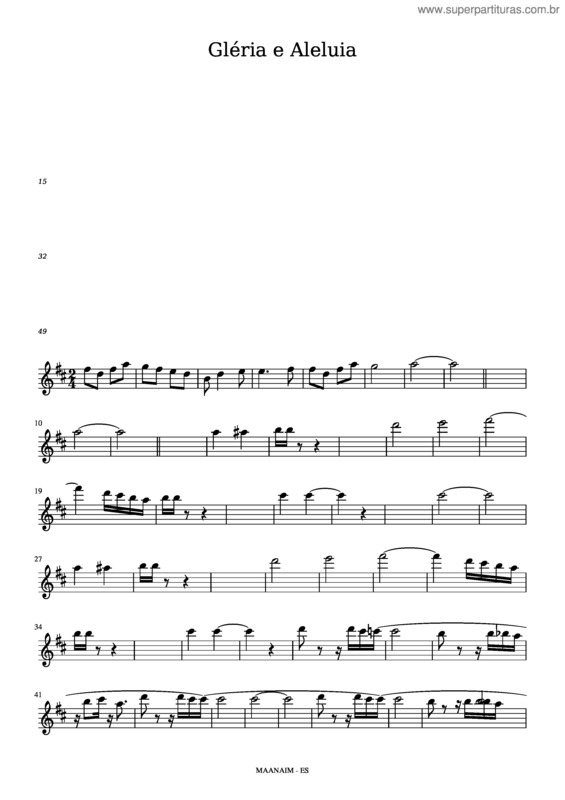 Partitura da música Glória E Aleluia