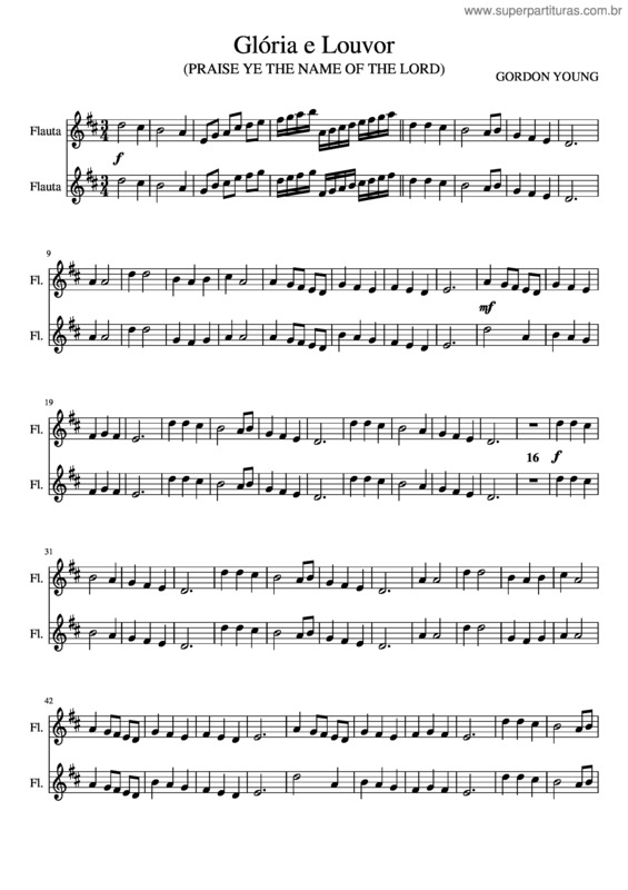 Partitura da música Glória E Louvor v.2