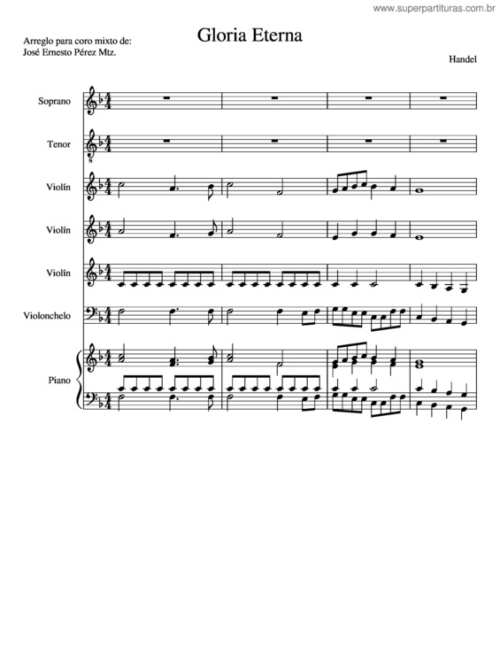 Partitura da música Gloria Eterna