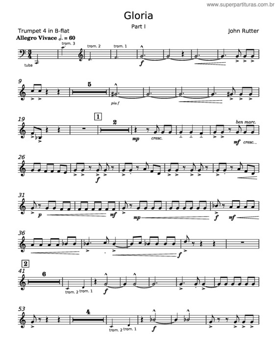 Partitura da música Gloria I – John Rutter v.2