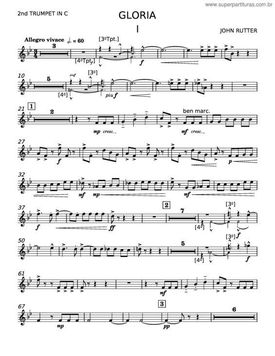 Partitura da música Gloria I – John Rutter
