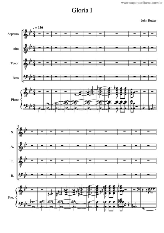 Partitura da música Gloria I