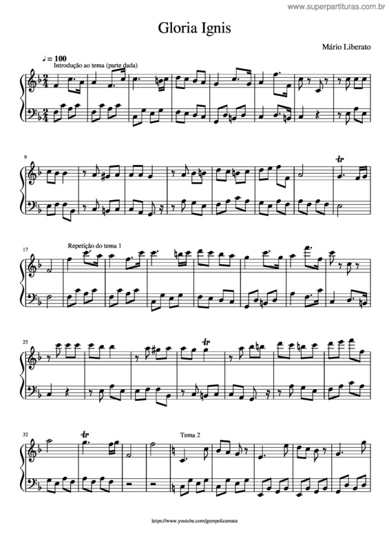 Partitura da música Gloria Ignis v.2