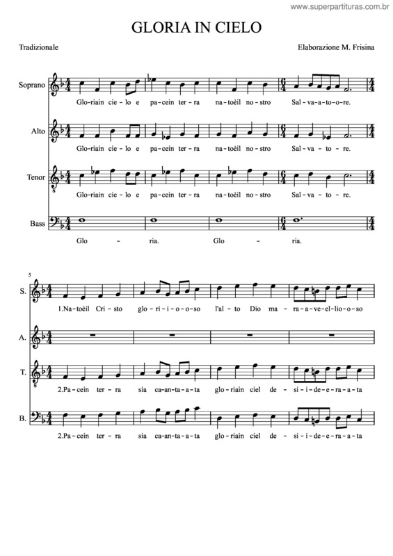 Partitura da música Gloria In Cielo