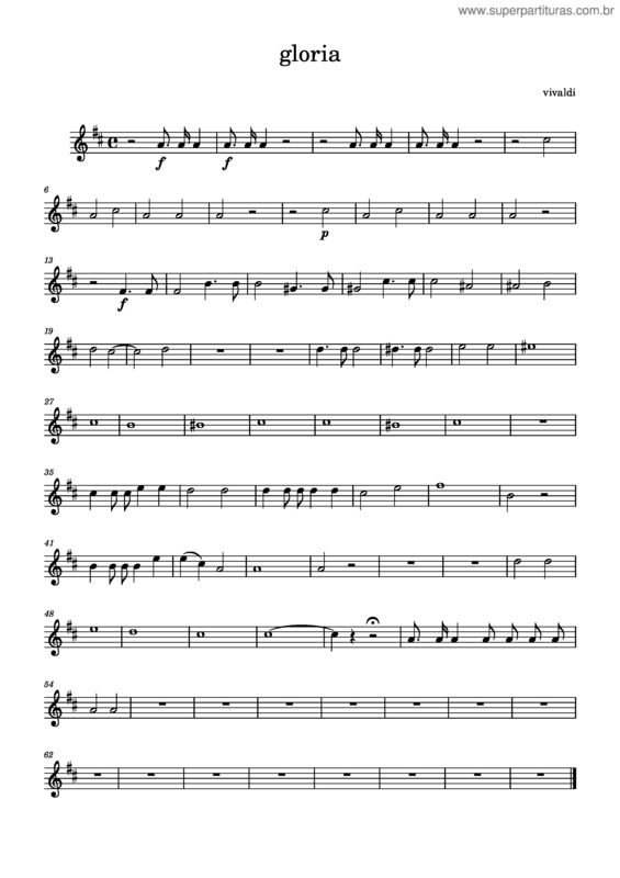 Partitura da música Gloria In D Major, Rv 589 – Antonio Vivaldi Gloria – Antonio Vivaldi