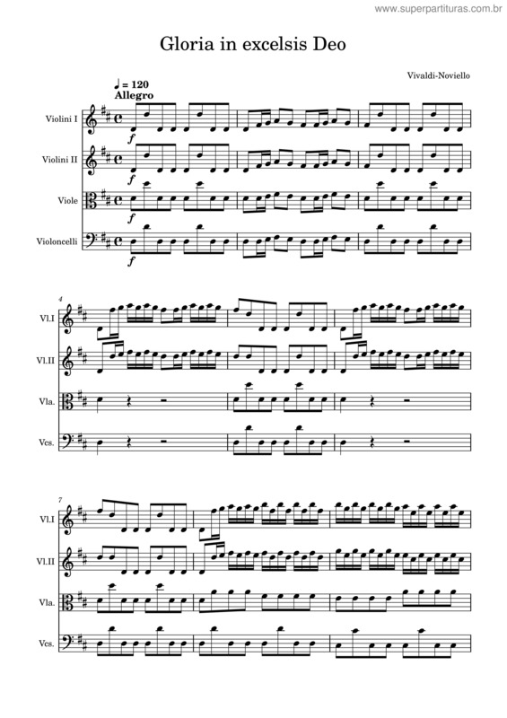 Partitura da música Gloria In D Major, Rv 589 – Antonio Vivaldi Gloria In Excelsis Deo
