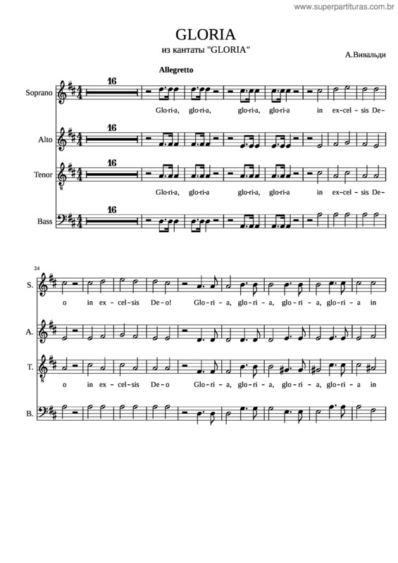 Partitura da música Gloria In D Major, Rv 589 – Antonio Vivaldi v.3