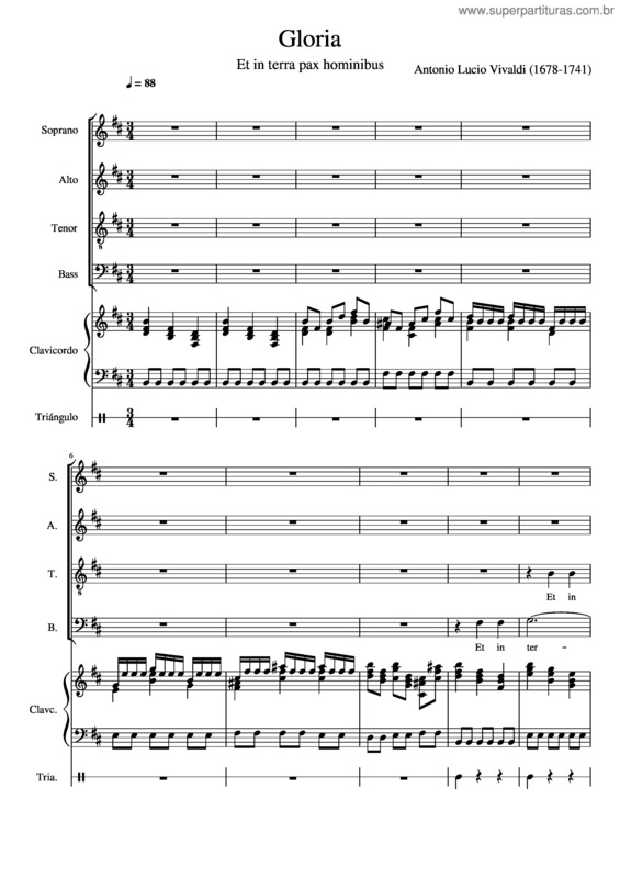 Partitura da música Gloria In D Major, Rv 589 – Antonio Vivaldi v.4