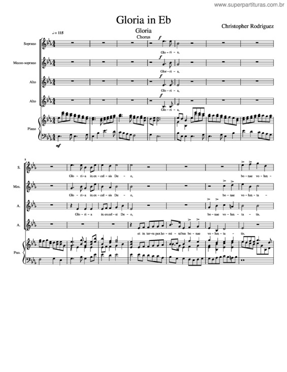 Partitura da música Gloria In Eb: 1 Gloria