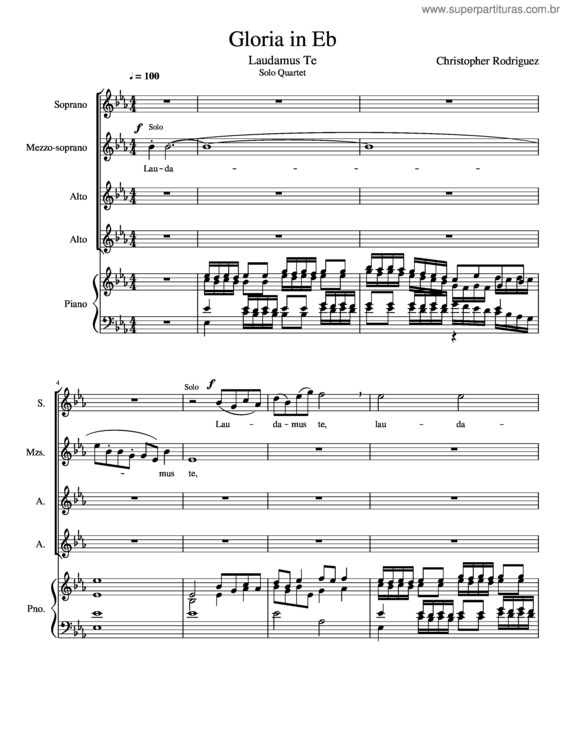 Partitura da música Gloria In Eb: 2 Laudamus Te