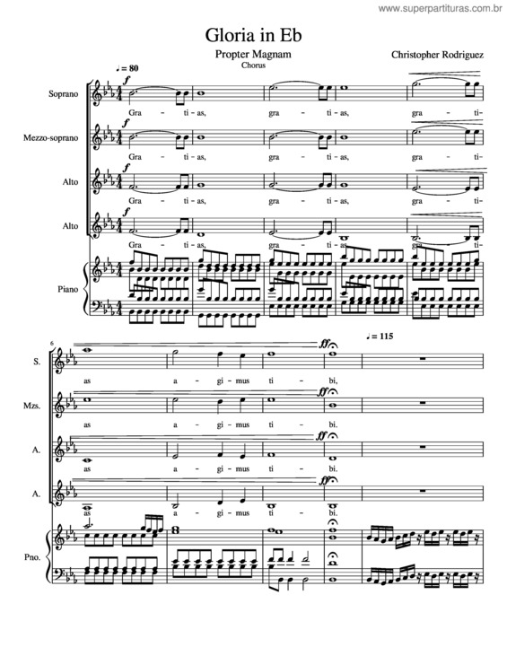 Partitura da música Gloria In Eb: 3 Propter Magnam