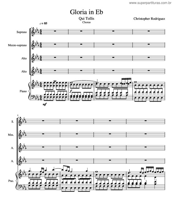 Partitura da música Gloria In Eb: 5 Qui Tollis