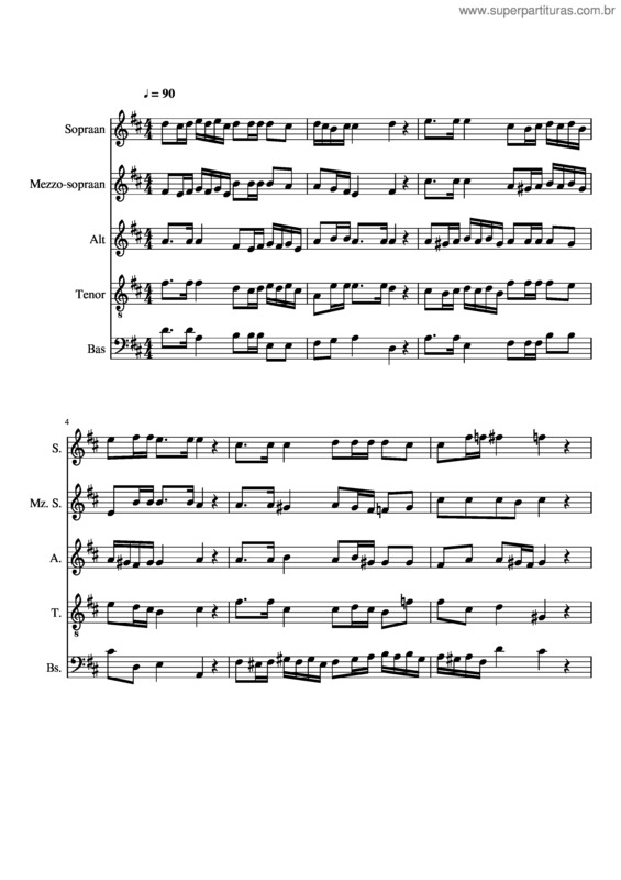 Partitura da música Gloria In Excelsi Deo Bwv 243