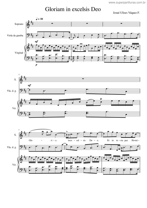 Partitura da música Gloria In Excelsis Deo – Ulisess Vazquez