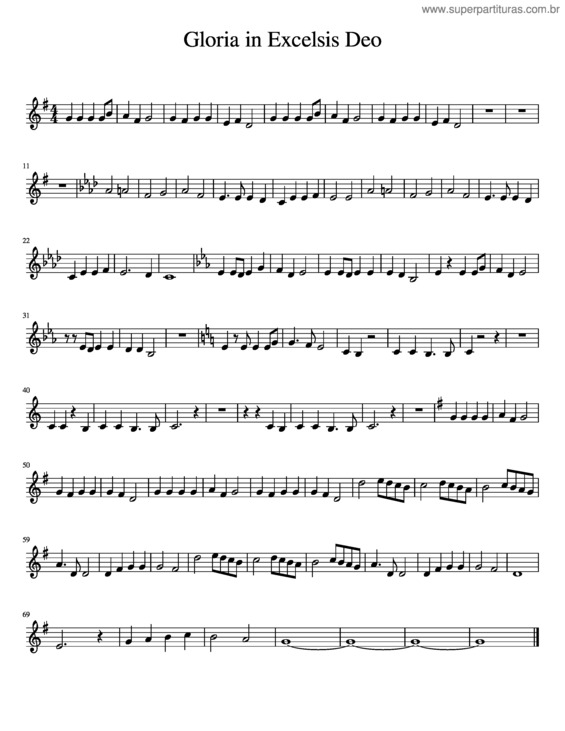 Partitura da música Gloria In Excelsis Deo v.10