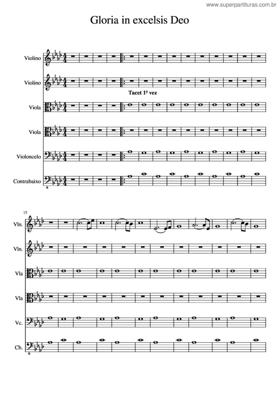 Partitura da música Gloria In Excelsis Deo v.13
