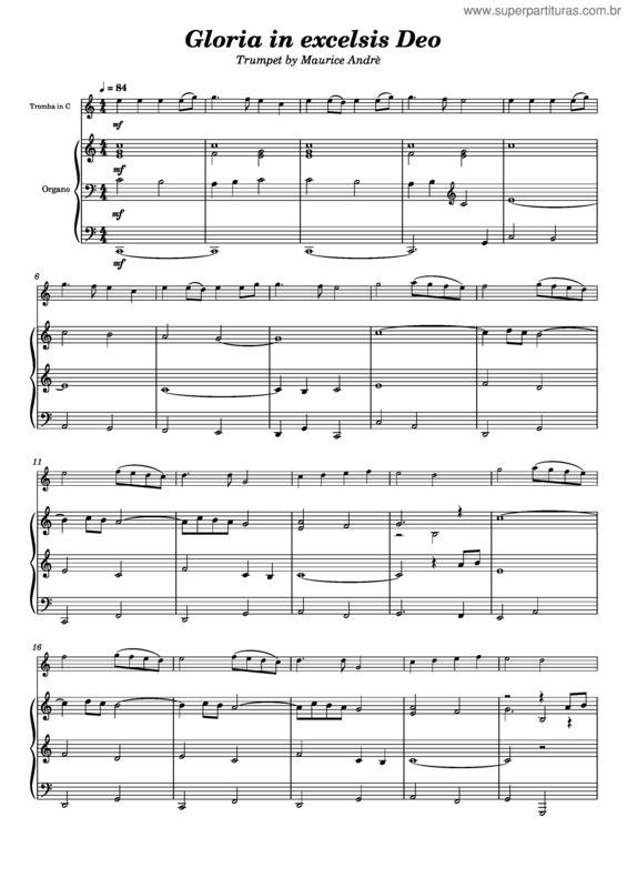 Partitura da música Gloria In Excelsis Deo v.15
