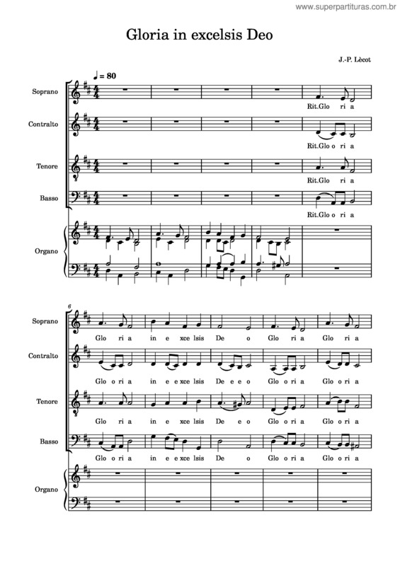 Partitura da música Gloria In Excelsis Deo v.17
