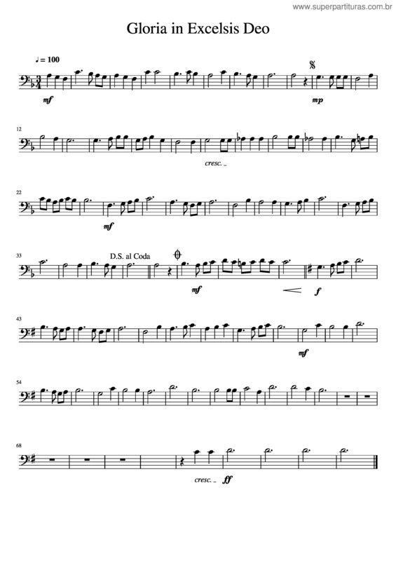Partitura da música Gloria In Excelsis Deo v.18