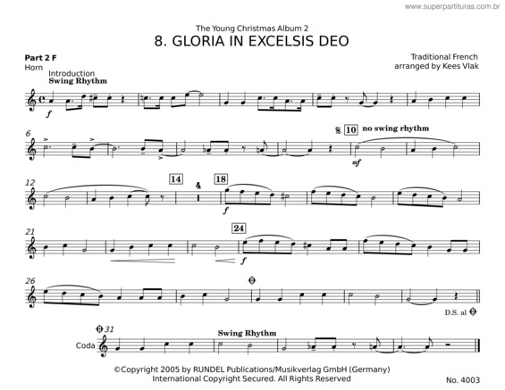 Partitura da música Gloria In Excelsis Deo v.20