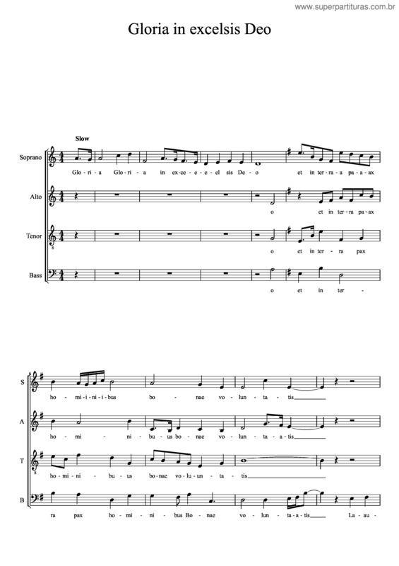Partitura da música Gloria In Excelsis Deo v.3