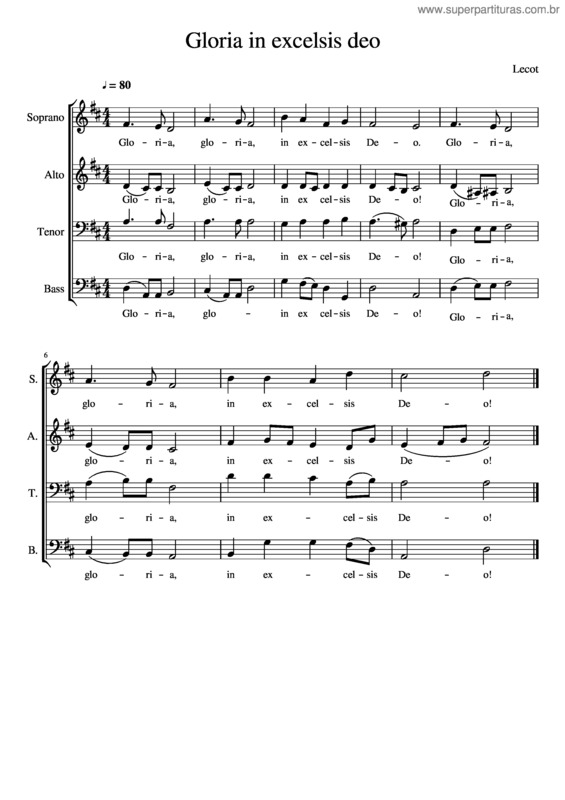 Partitura da música Gloria In Excelsis Deo v.7