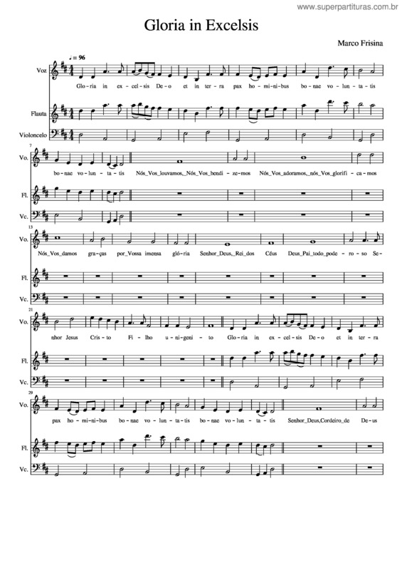 Partitura da música Gloria In Excelsis Deo v.9