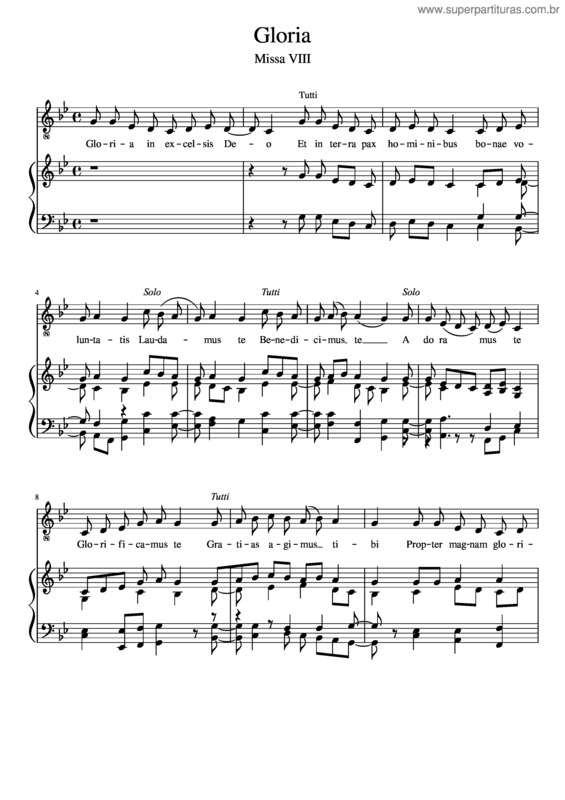 Partitura da música Gloria Missa Viii Op Sol