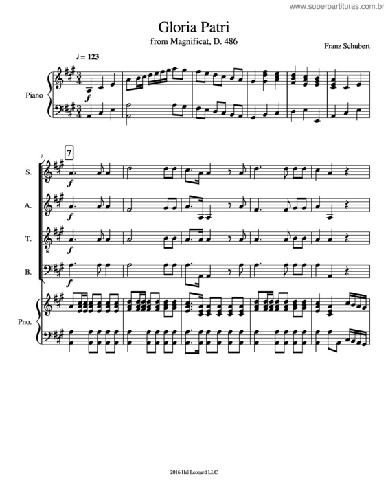 Partitura da música Gloria Patri v.3