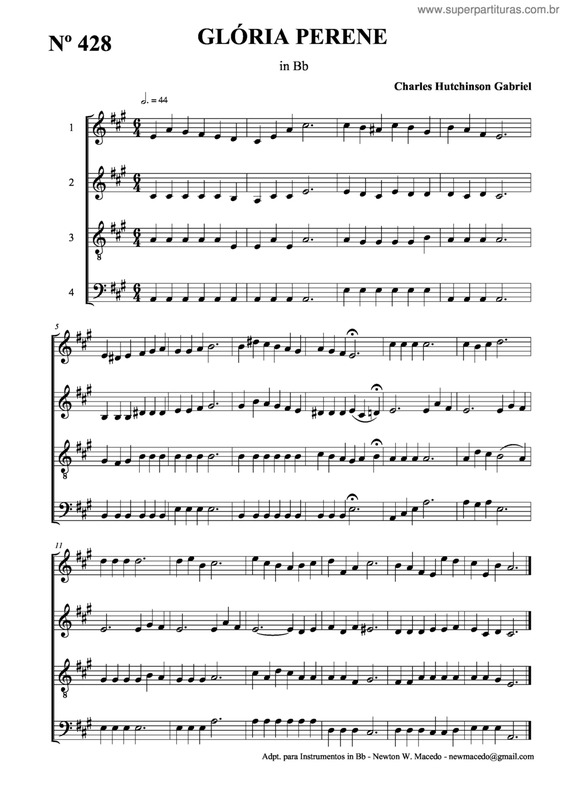Partitura da música Glória Perene v.2