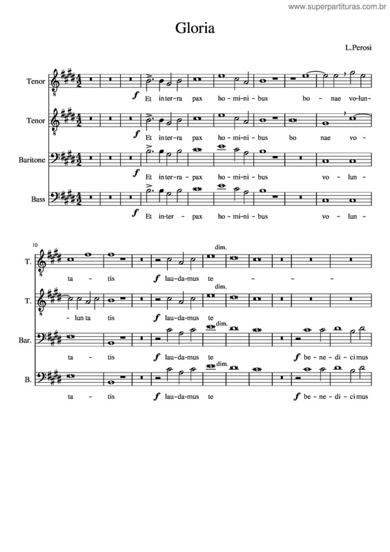 Partitura da música Gloria Perosi v.2