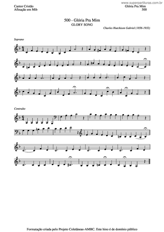 Partitura da música Glória Pra Mim v.4