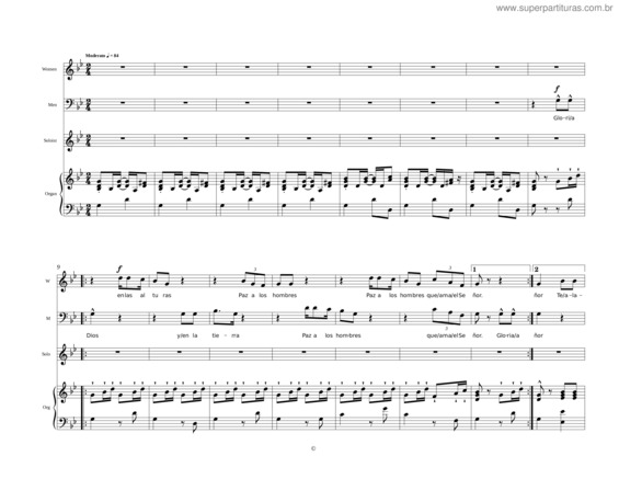 Partitura da música Gloria Ramirez_Vocal_Organ_Gminor