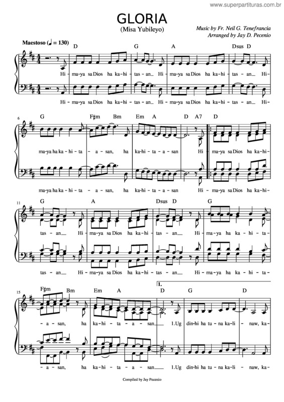 Partitura da música Gloria Satb