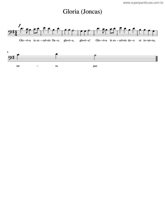 Partitura da música Gloria v.104