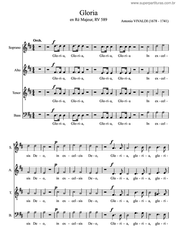 Partitura da música Gloria v.30