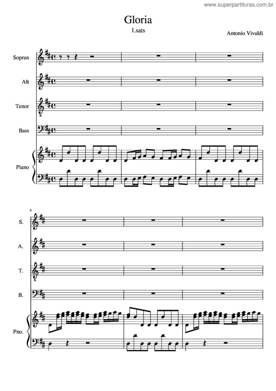 Partitura da música Gloria v.32