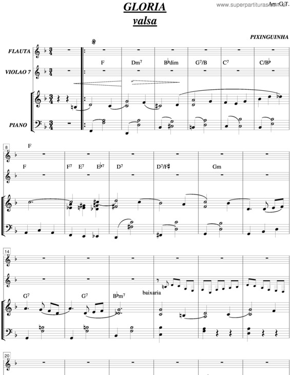 Partitura da música Gloria v.4
