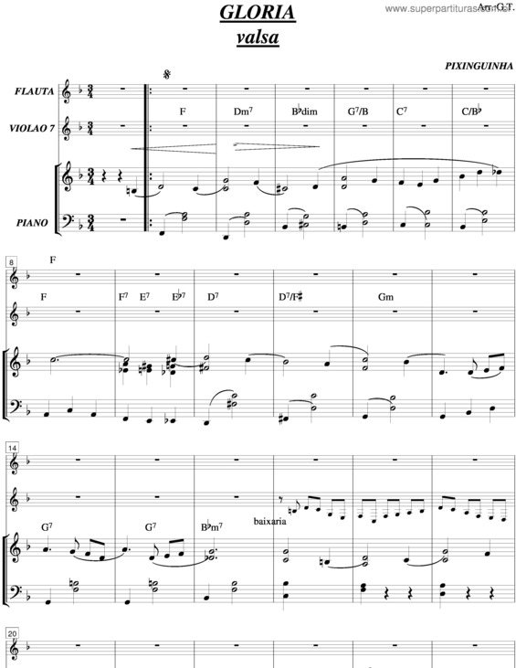 Partitura da música Gloria v.4