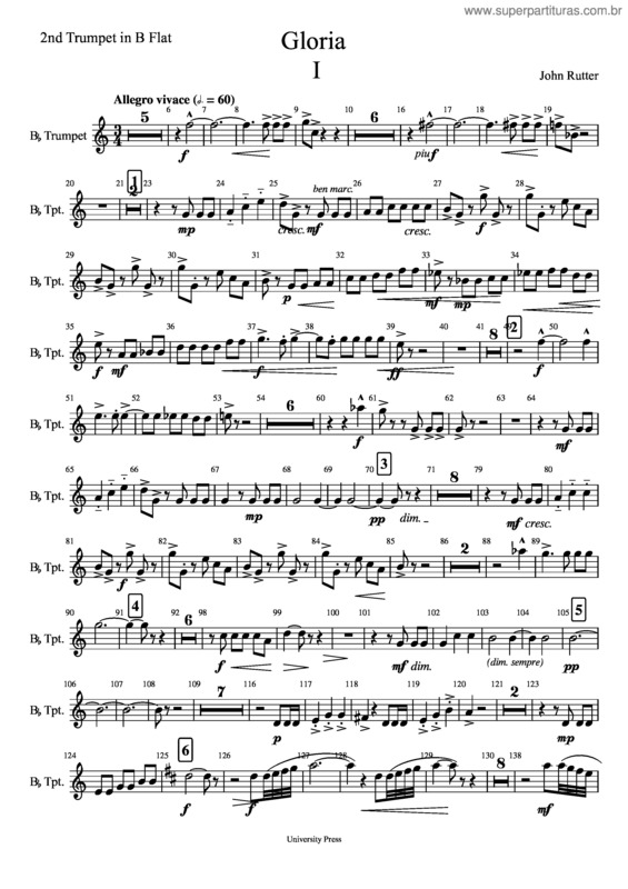 Partitura da música Gloria v.45