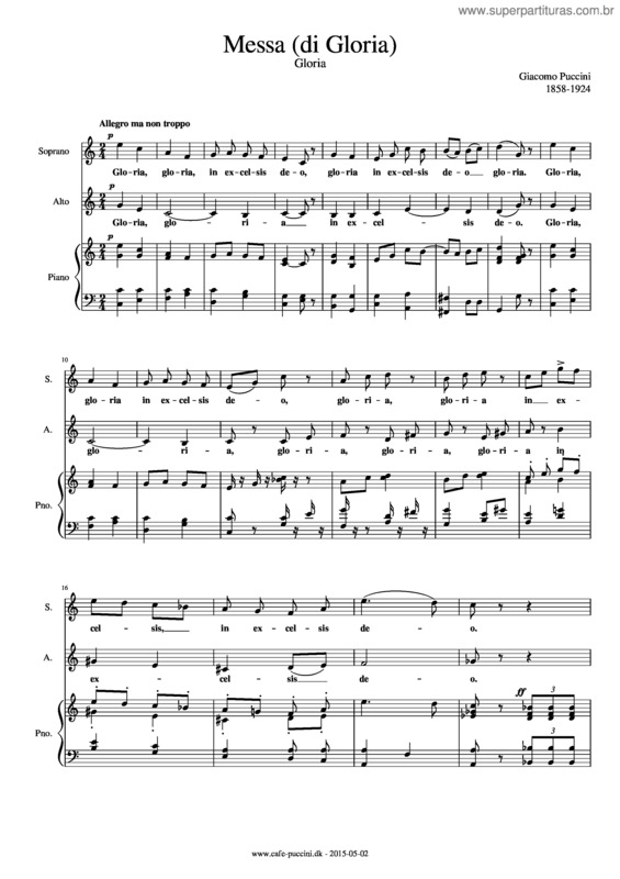 Partitura da música Gloria v.69